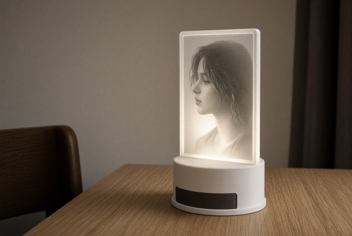 Lithophane-Lampe mit warmweißem Licht